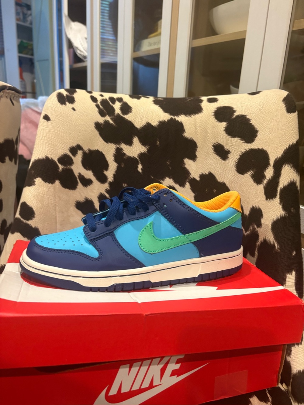 Nike Kids Low-Top Sneaker in Navy, Teal & Aqua